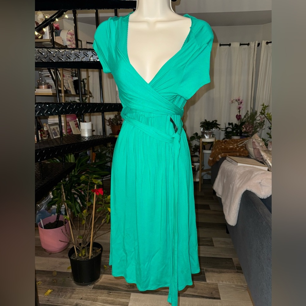 Tahari Green Wrap Dress size medium 
New with tags